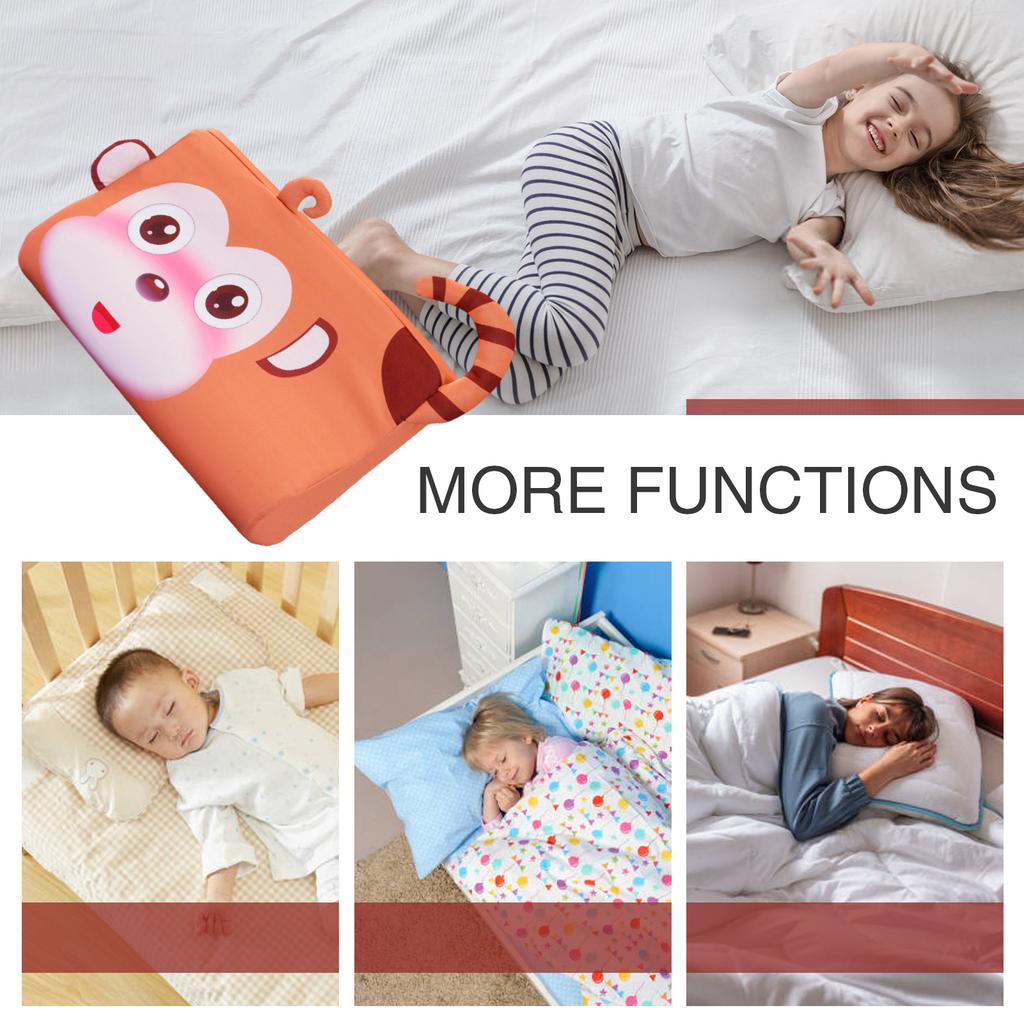 Orthopedic Kids Pillow Memory Foam 3-12 Years Breathable Sleep Support Pillow for Neck Pain Relief with Washable Cover 45x27x6cm