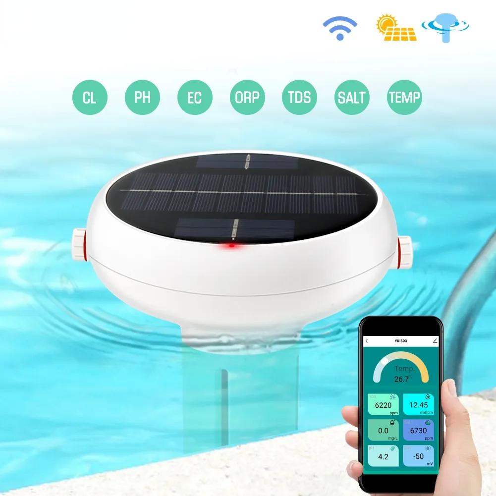 

Wi-Fi измеритель хлора PH ORP EC измеритель общего содержания растворенных твердых веществ, солености, температуры CL, тестер воды в бассейне, на солнечной энергии