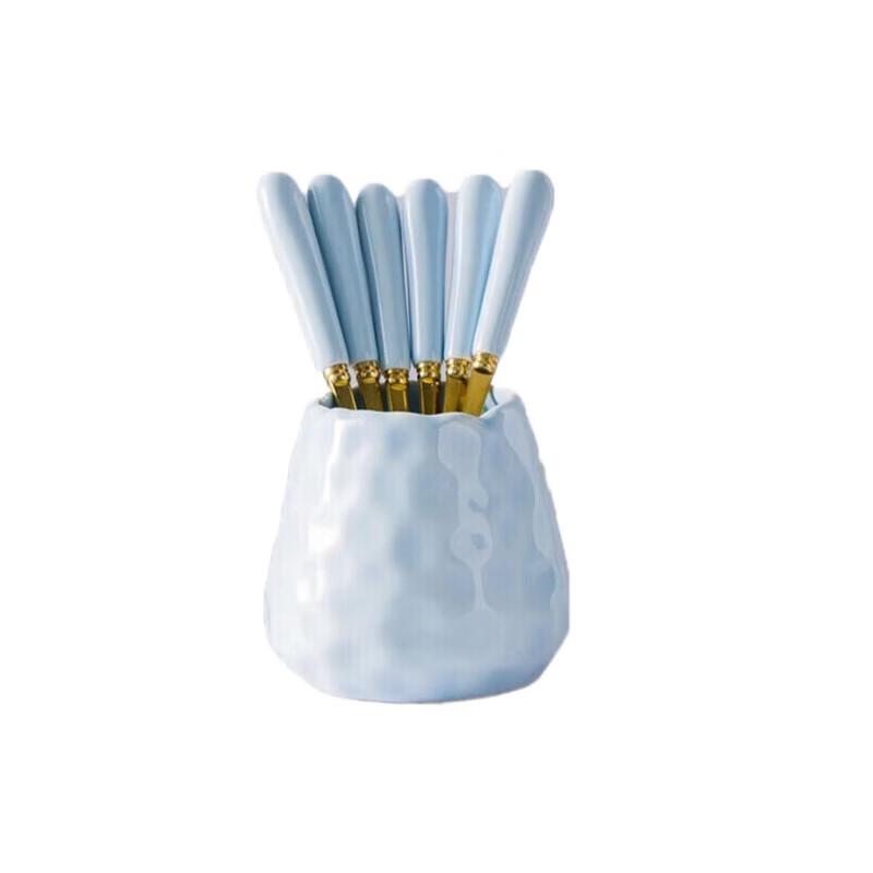Nordic Luxury Stainless Steel Fruit Fork & Spoon Set