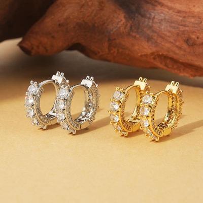 2025 Trendy Luxury Diamond Hoop Earrings for Women - Light, Chic, Hip Hop Design