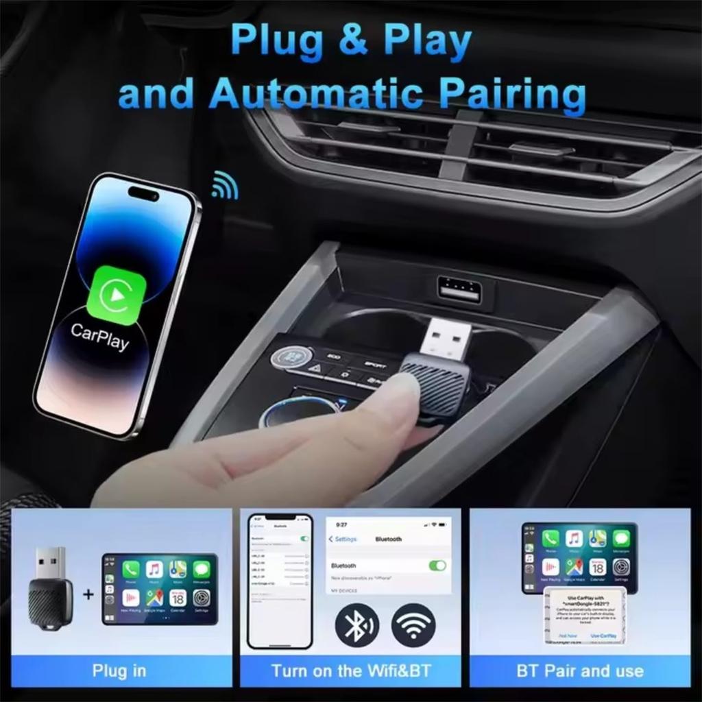 Wireless And Android Auto Adapter, 2 In 1 Converts Factory Wired To Wireless, Plug And Play, Compatible With