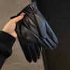 Leather gloves to keep warm in winter Men's riding Driving Fleece Thickened Waterproof Windproof Thin Motorcycle New