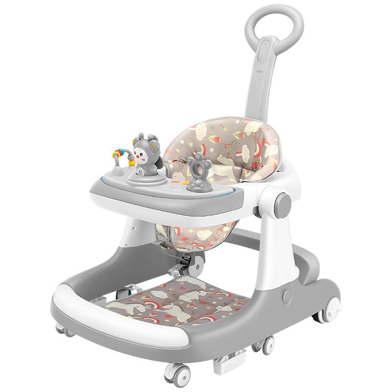 Adjustable Multifunctional Baby Walker for 6-18 Months - Anti-Rollover Design for Boys and Girls