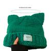 Women Winter Crochet Hat Cats Ear Knitted Hat for Girl Skiing Cycling Warm Winter Snow Hat for Christmas Present