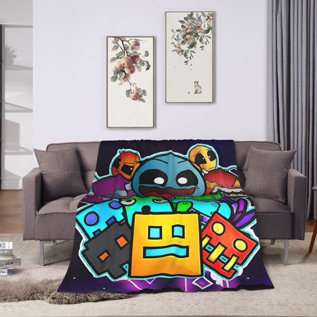 Geometry Gaming Dashed Flannel Blanket  Soft Warm Throw Blanket for Living Room Travel Office Novelty Bedspread Sofa Bed Cover