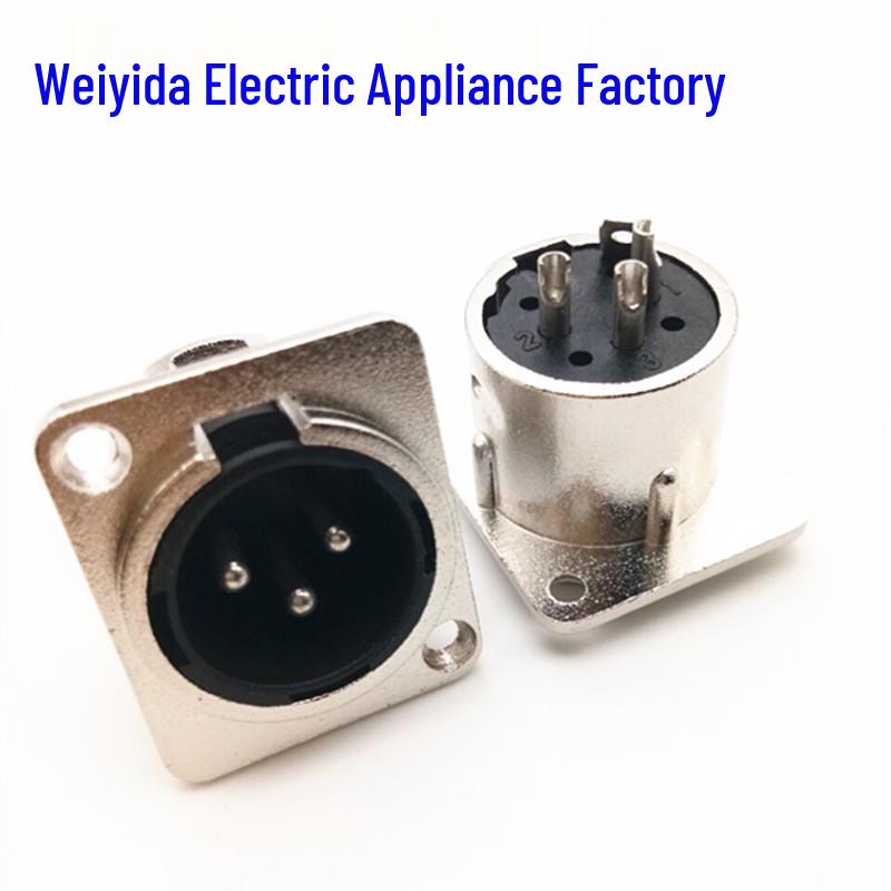 Metal 3-Pin XLR Male Audio Socket for Speaker/Microphone