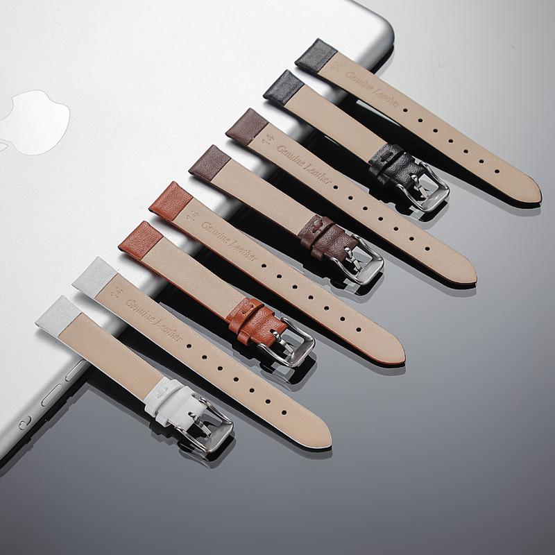 Ultra-Thin Soft Matte Unisex Cowhide Watch Strap with Medium-Luster Microfiber and Flat Grain