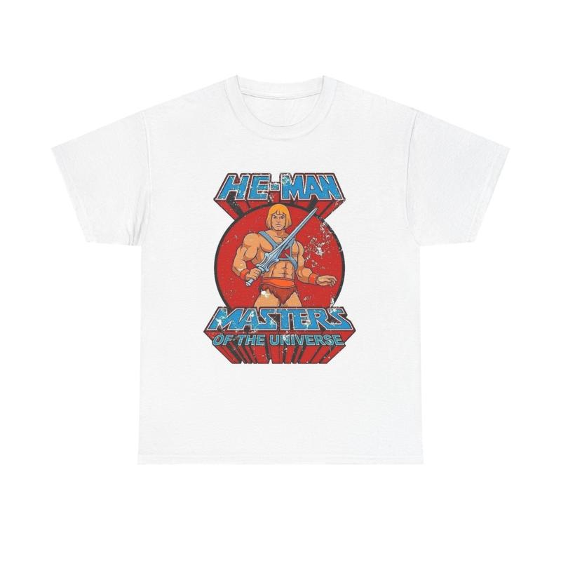 HE MAN Master Of The Universe Graphic T Shirt Unisex Heavy Cotton Tee Vintage S разноцветный