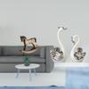 Elegant Wooden Swan Horse Sculpture Artistic Porcelain Figurine Retro Decorative Ornament for