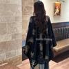 Fall/Winter Warm Ginkgo Leaf Knit Shawl Cape