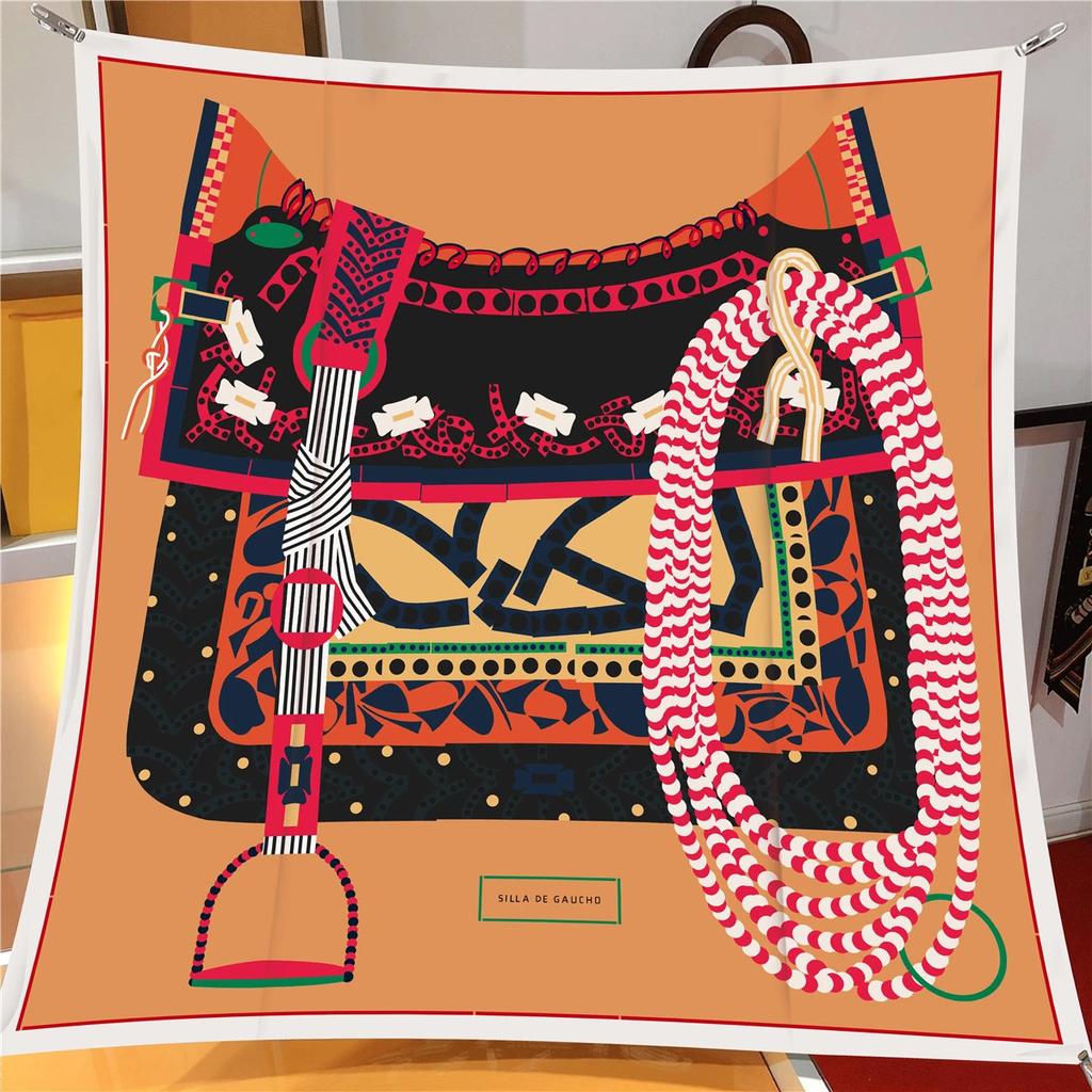 Silk Scarves Colour Horse  Silk Scarf Women Shawls Luxury Design Hijab Scarf Fashion Square Scarves Neckerchief