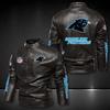 Mens Retro Faded PU Leather Jacket Black Panther Fan Gift Loose Fit Winter Sport Coat