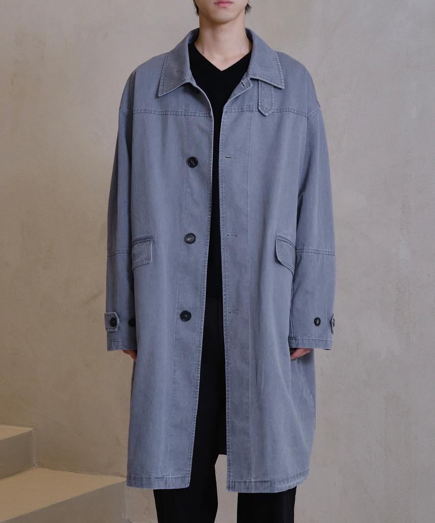 Divein Washed Cotton Mac Coat (Gray)