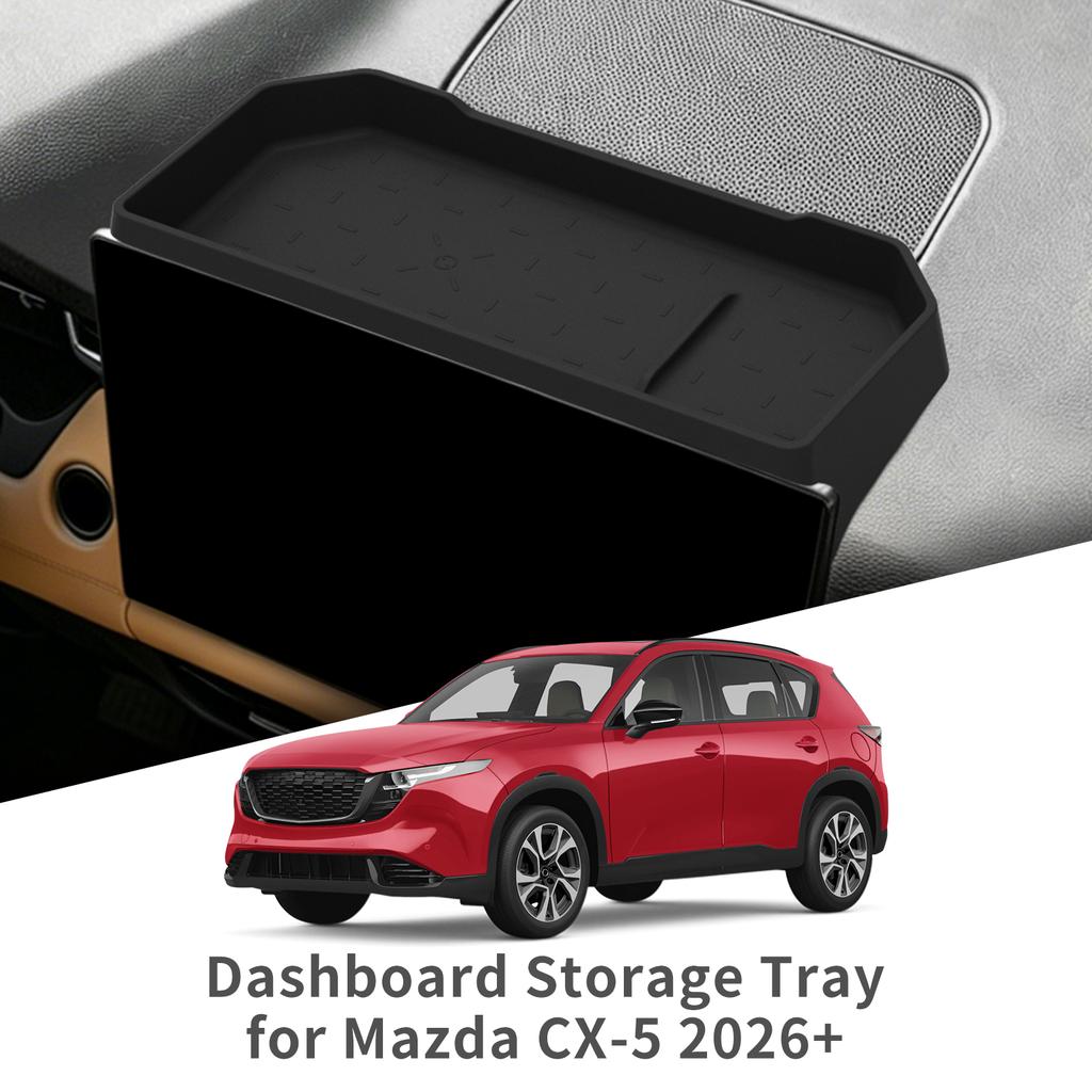 Left Drive for Mazda CX-5 CX5 2026+ Car Dashboard Storage Tray Display Screen Rear Box Organizer Accessories Silicone Black
