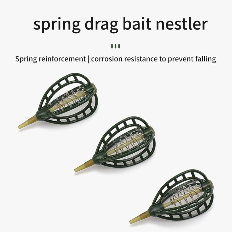Spring Feeder Baits Cage Baits Holder Baits Cage Spring Fishing Feeder Cage Holder Fishing Tackle Equipment Accessory