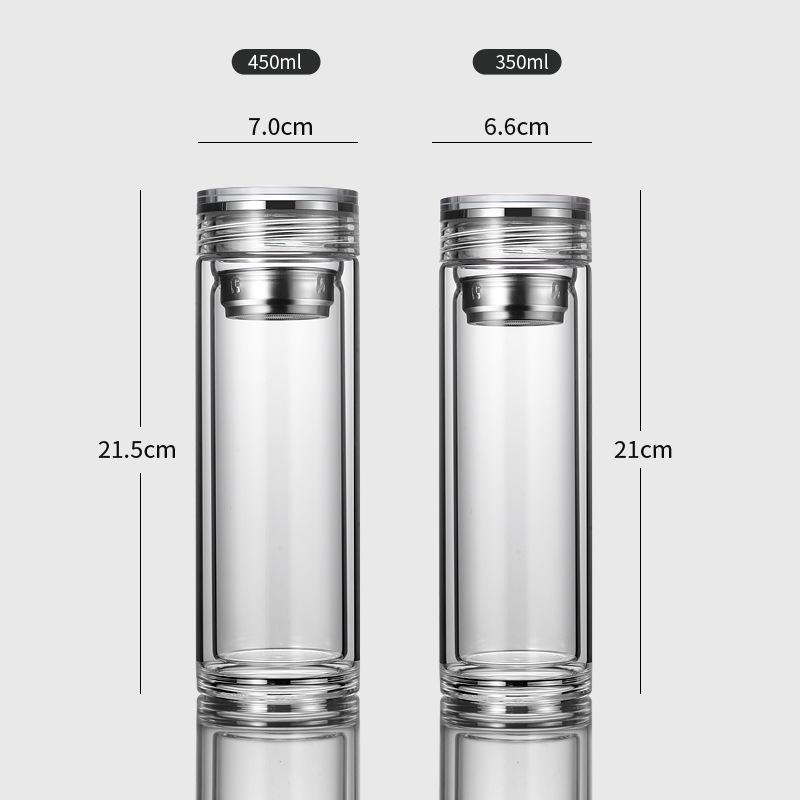 Double-Walled High Borosilicate Glass Cup, Heat Resistant Insulated Transparent Tea Cup.