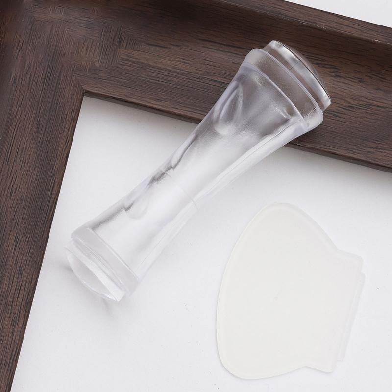 French Tip Nail Stamp Double Sided Nail Art Stamper Jelly Stamper Silicone Nail Stamper Manicure Supplies for Salons