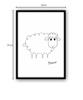Picasso Sheep Painting, A4 Size, Framed Art Poster, Poster aoipro (Black Frame (23cm x 31cm))