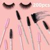 2025 Trend 200Pcs Disposable Mascara Wands -Lash Spoolies, Crystal Eyebrow Brush for Eyelash Extensions & Makeup Grooming