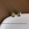 Alien Olive Zircon Sterling Silver Sweet Cool Statement Earrings