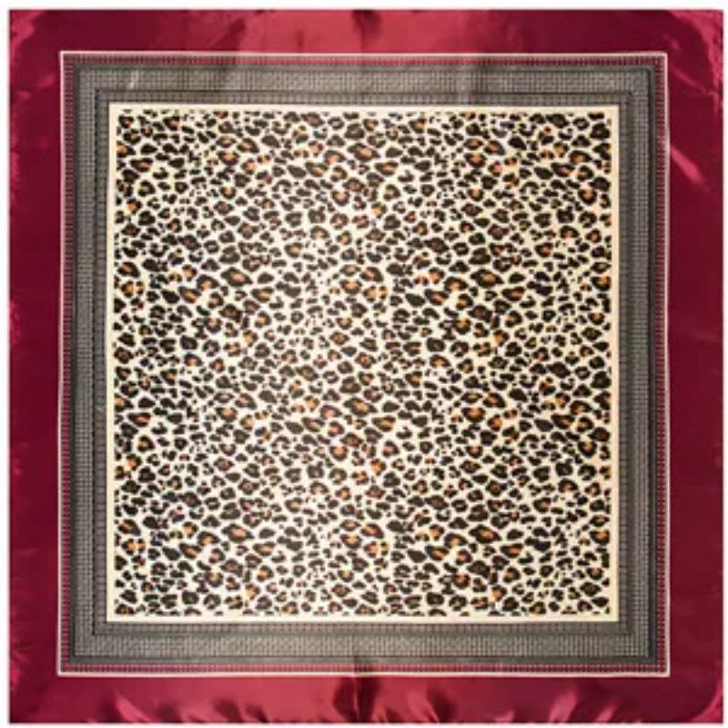 

New Arrival Luxury Brand Leopard Silk Satin Square Scarf Fashion Spring Autumn Women Scarfs Shawls 90*90 cm Scarves For ladies