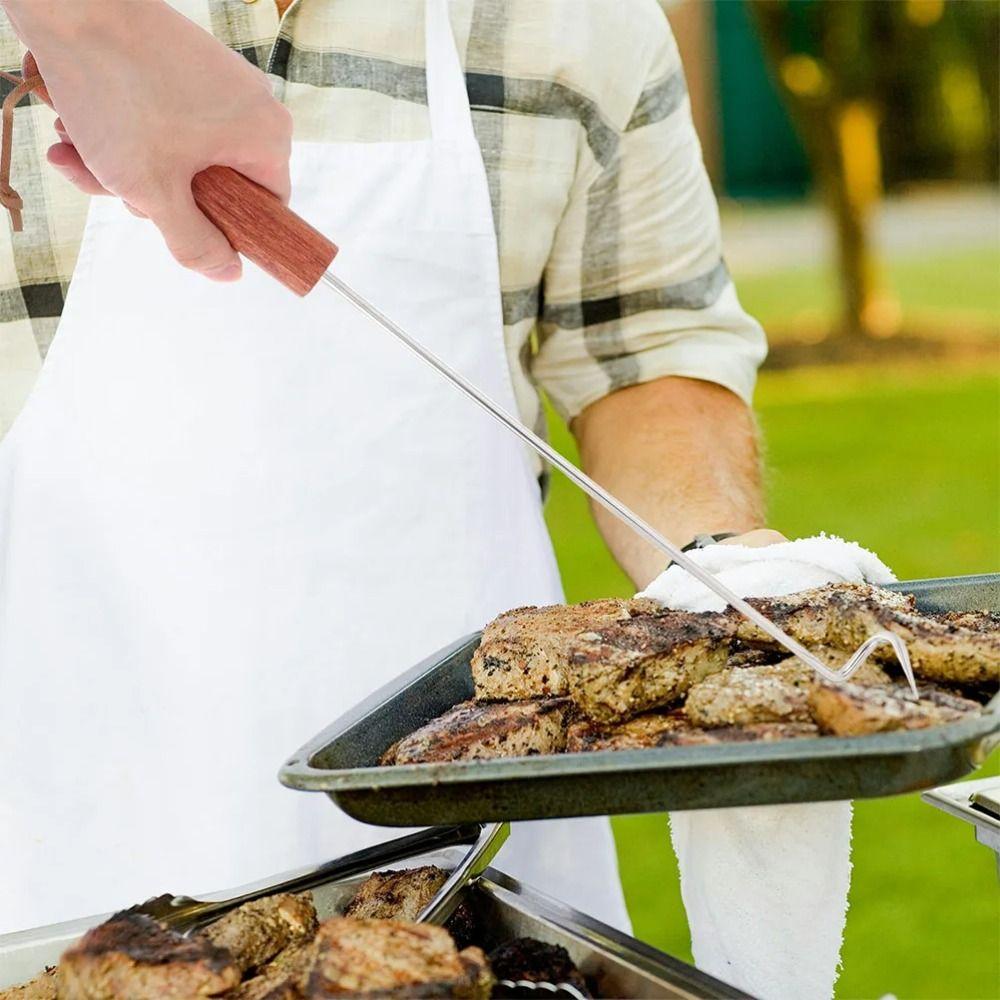 Wooden Handle Barbecue Food Turner Heavy Duty Grilling Cooking Flipper  Home Cookout