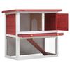 Clapier d'extérieur - vidaXL - Rouge - Bois - 90x45x80 cm - Pour lapins