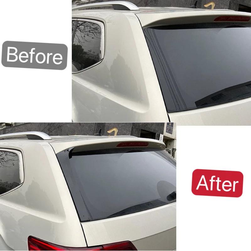 Car Rear Window Side Spoiler Fit For VW Teramont Atlas 2017 2018  ABS  Splitter Trim Sticker Exterior Parts Gloss Black
