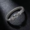 1pc a Men'S Vintage Punk 304L 304L Stainless Steel Bracelet Featuring Double Snake Heads - Perfect for Gothic Hip-Hop Fashion