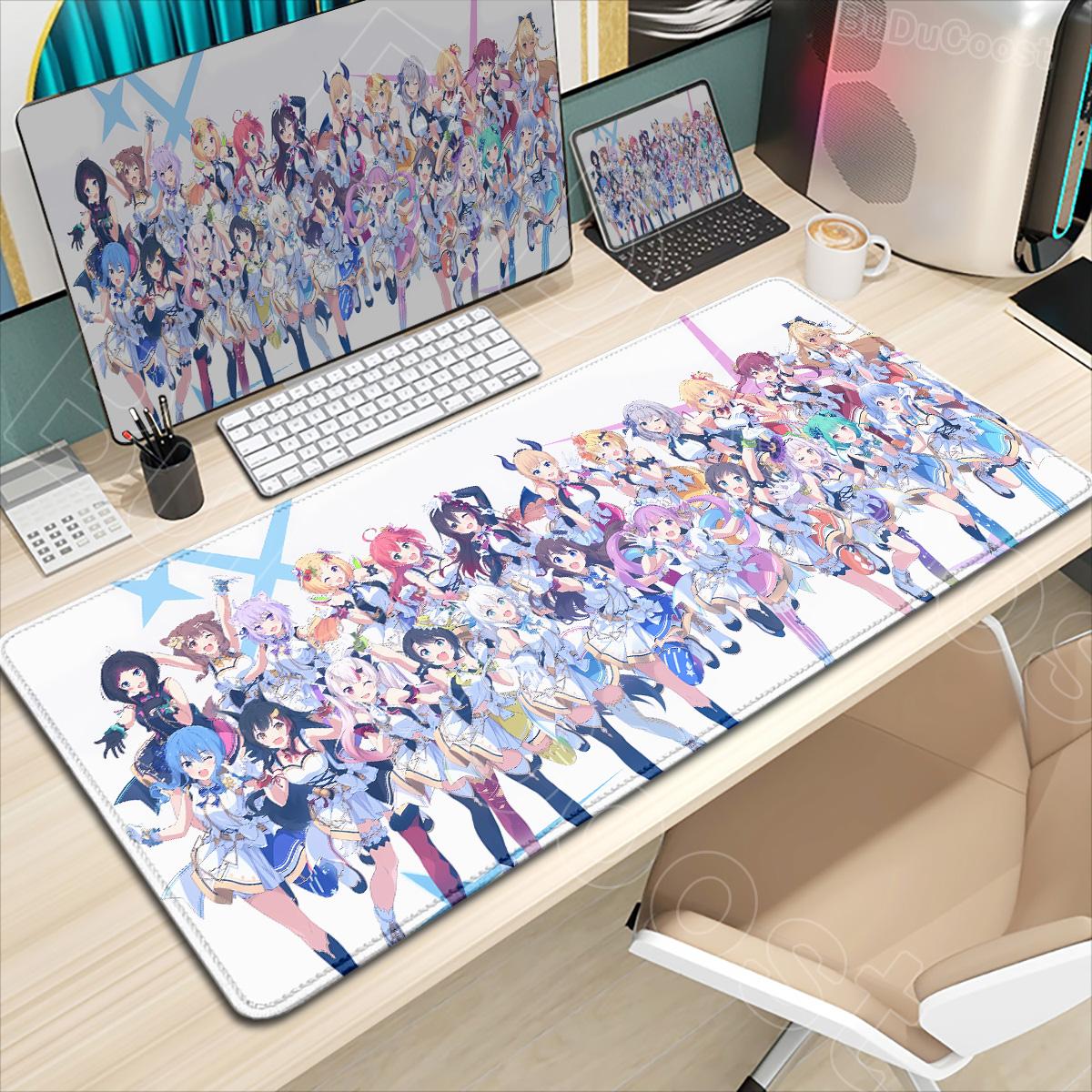 

Kawaii Anime Girl Hololive Mousepad Large Keyboard Desk Mat Shirakami Fubuki Usada Pekora Gaming Mouse Pad LockEdge Non-slip Mat 600x300x2mm