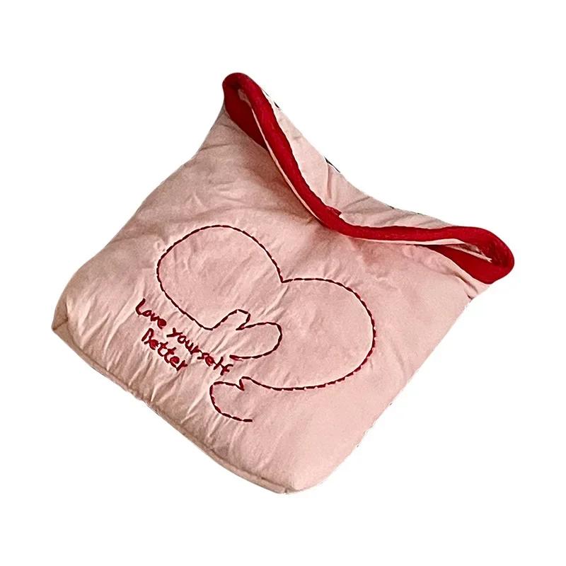 1 Piece Sweet Student Lipstick Bag for Girl Korean Fashion Sanitary Tissue Storage Bag Portable High Capacity Coin Keychain Bags