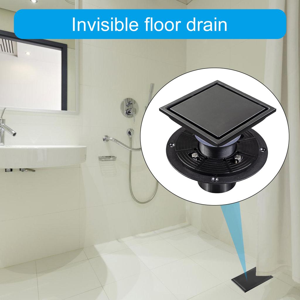 Upgrades 4inch Square Bathroom Drain Easy Maintenance Designs Modern Square Floor Drain Odor Proof Drain for Bathroom