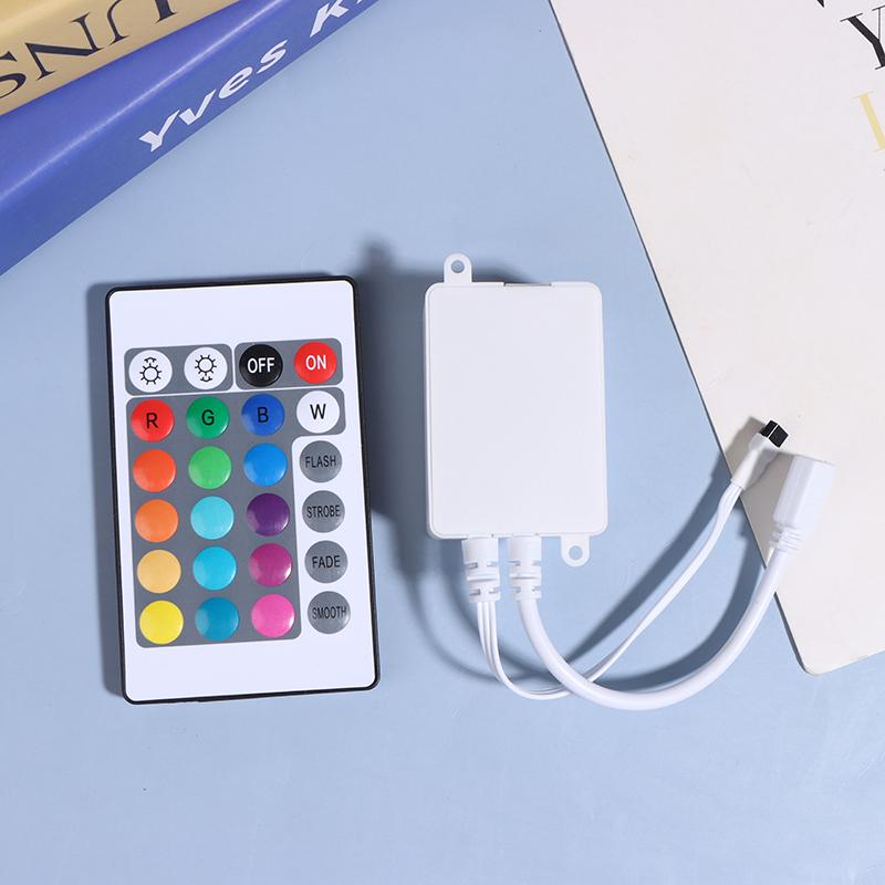 Led Controller 24 Keys Led Ir Rgb Controller Box 1 To 2 Controller Ir Remote Dimmer Dc12V For Rgb 3528 5050 Led Strip Lights