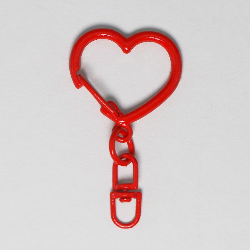 Heart-Shaped Painted Keychain - Handmade DIY Jewelry & Bag Pendant with Perler Beads.