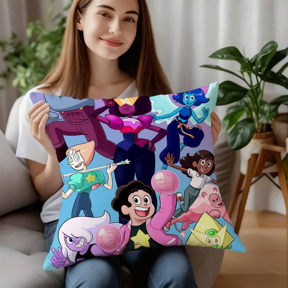 S-Steven Universe Art Pillow Case Plush Fabric Soft Pillowcase Double Sided Print Cushion Cover Household Gifts