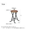 Nagai Kosan Folding Pipe Stool, 32cm Wide X 29.5cm Deep X 45cm High, Brown, Wood Grain Pattern, Fully Assembled, Vintage Stool NK-113