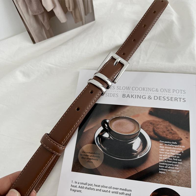 

Simple Womens Stylishly Caramel Leather Belt For Chic And Effortless Fashion Everyday Caramel