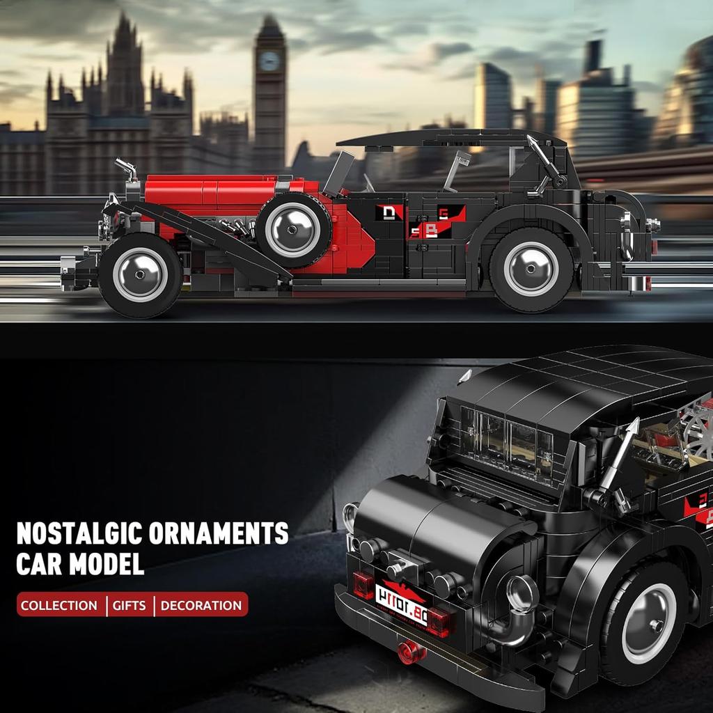 MOULD KING 10114 Technical Building Block The T50 Vintage Car Set Assembly Classic Car Brick Toys Model Kids Christmas Gift