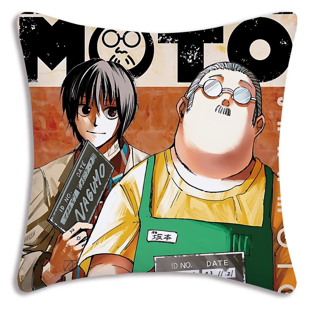Anime Sakamotos Days Pillow Covers Cartoon Sofa Decorative Home Double-sided Printing Short Plush Cute Cushion Cover