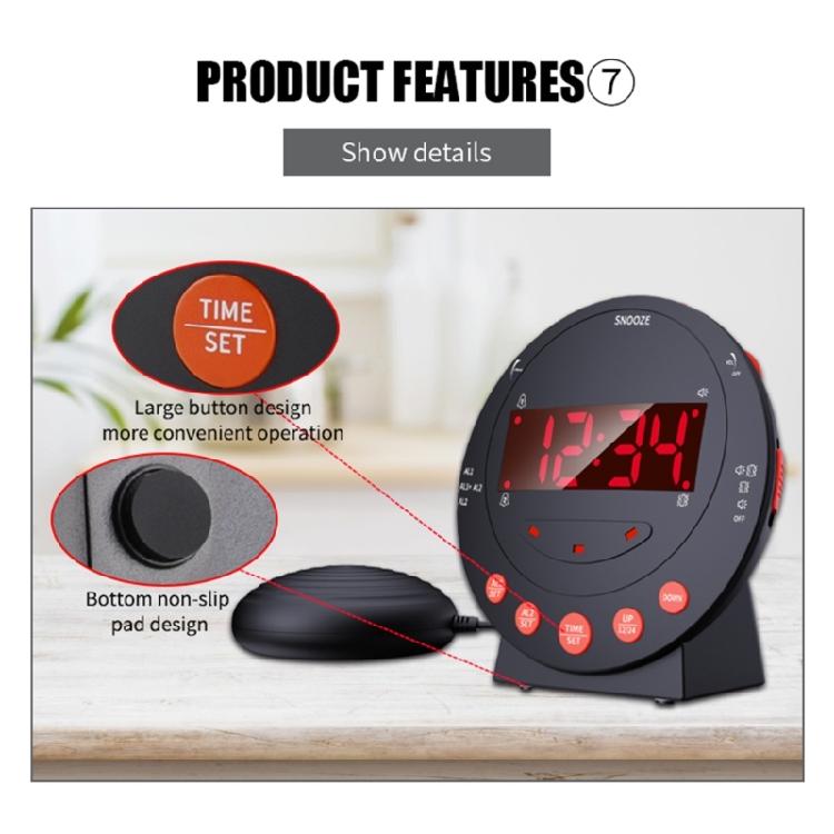 Extra Loud Alarm Clock with Bed Shaker for Heavy Sleepers Adults Kids Teenagers