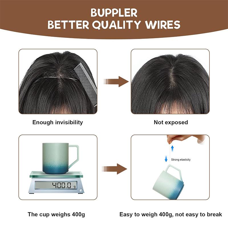 Water ripple fish thread extension wig fiber heat-resistant wig natural and comfortable suitable for daily wear by girls