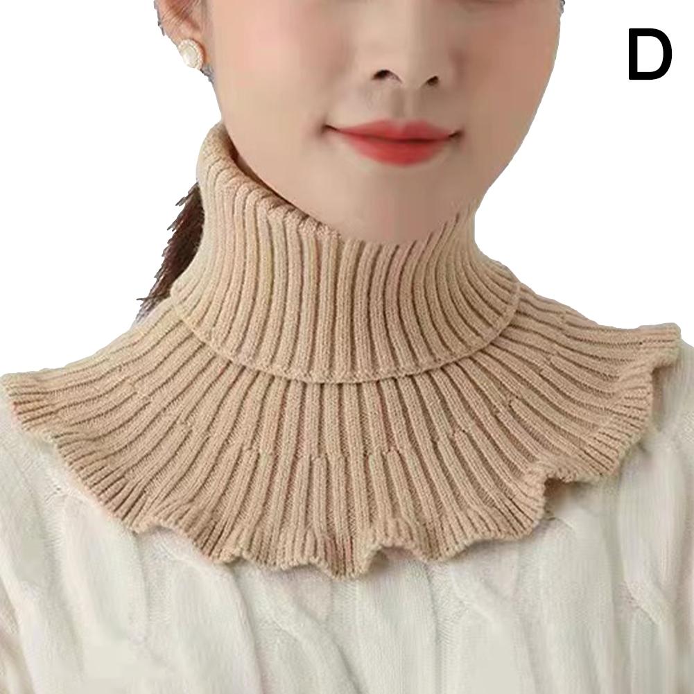 Neck Scarf Women Turtleneck Knitted False Fake Collar Detachable Scarf Warm Winter Windproof Wrap Scarf Ruffles
