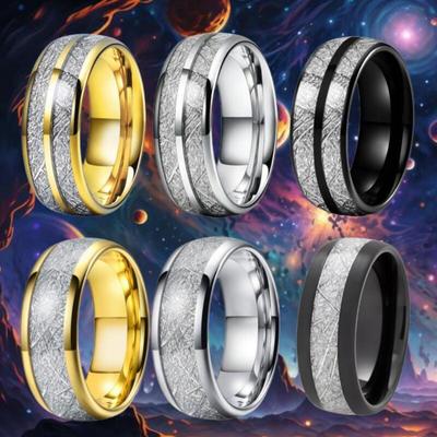 Stainless Steel Ring In Gold, Silver, and Black with Unique Textured Design - Simple and Fashionable.