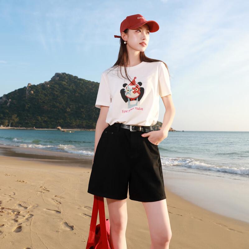 Sancai Plus Size High Waist Wide Leg Denim Shorts