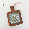 1 PCS Vintage Wooden Thickened Coasters Heat-insulating and Anti-scald Protection Table Cup Pad Flower Kitchen Dishes