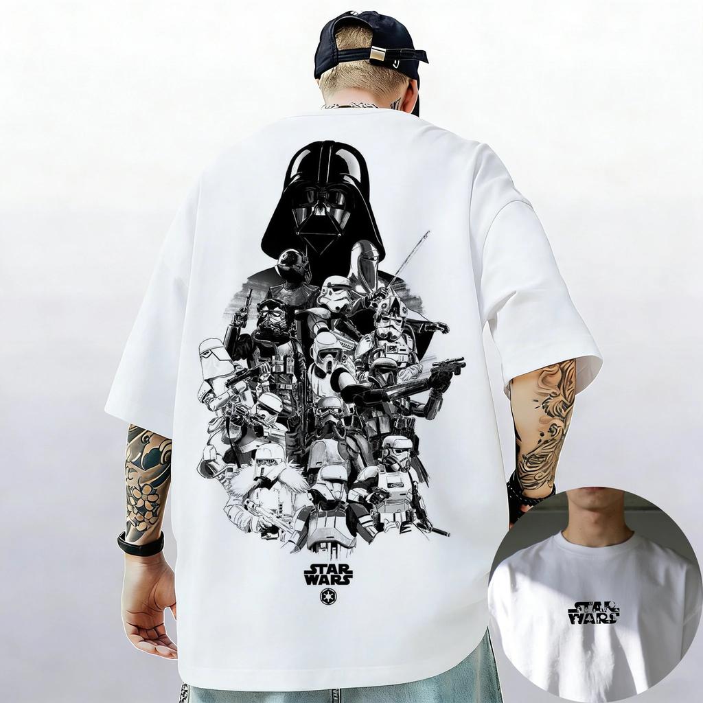 Galaxy Star Wars Darth Vader Tričko s krátkým rukávem Toto je cesta Mandalorian Chewbacca Pánské Dámské Dětské Ležérní Top s kulatým výstřihem