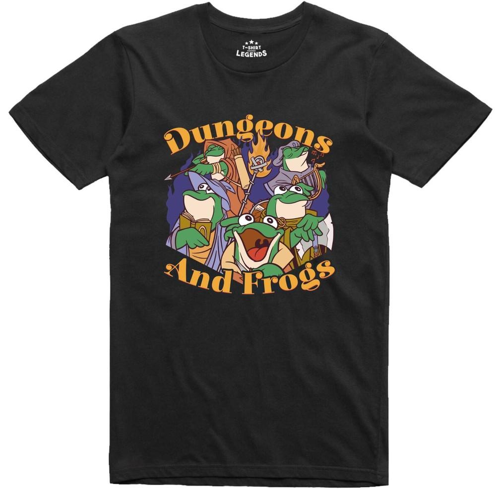 

Funny T Shirt Mens RPG Dice Dungeons and Frogs Role Playing Regular Fit Tee XL