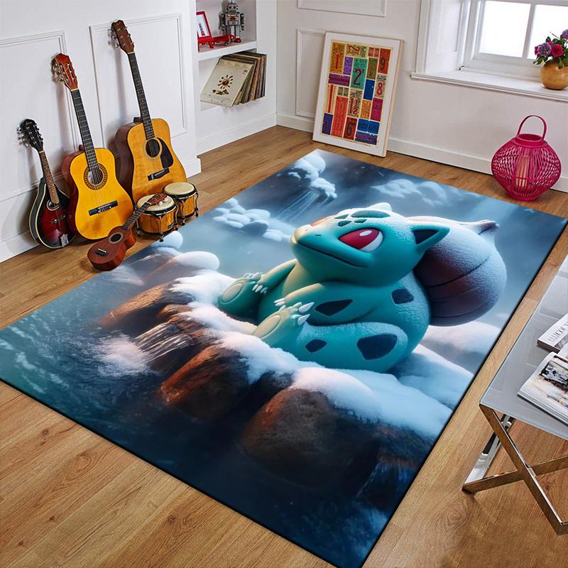 Cartoon Pokemon Anime 3D Carpet Rug for Home Living Room Bedroom Sofa Doormat Decor,Child Play Area Rug Non-slip Floor Mat Gifts