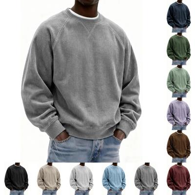 Men's Fleece Crewneck Sweatshirt Casual Long Sleeve Pullover Fall Winter Warm Sweatshirts Fashion Pullovers