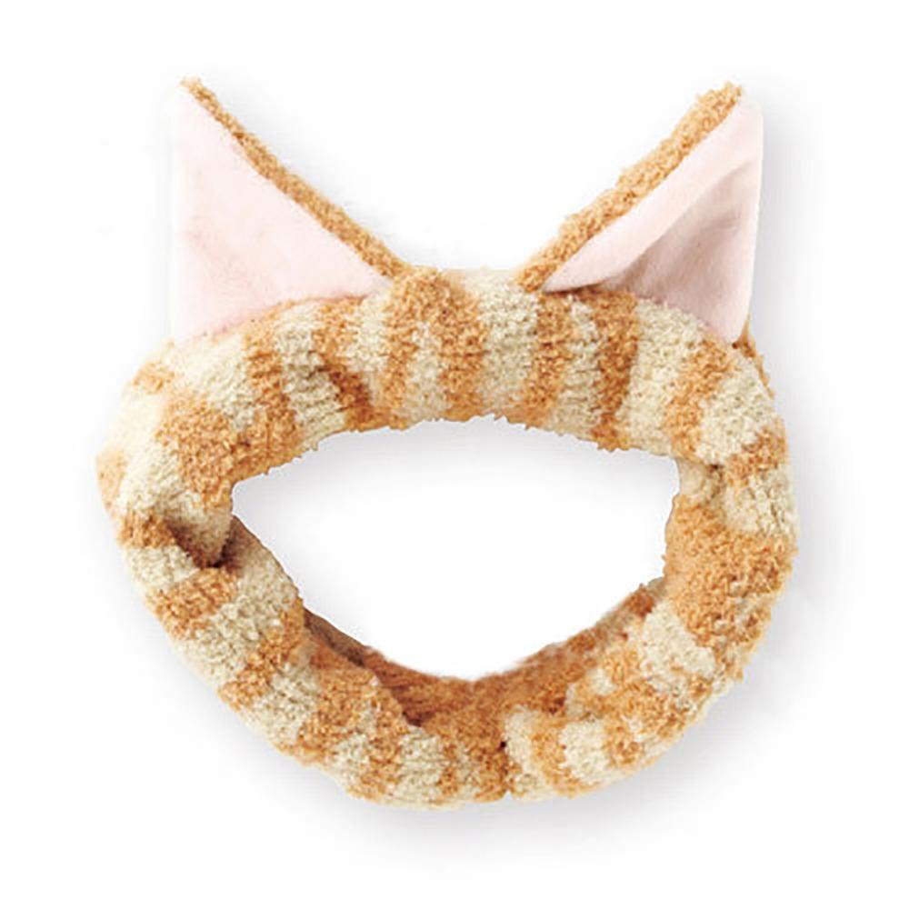 

Мягкая повязка на голову с рыжим котом для умывания, кошачьи ушки, кавайная повязка для волос с трехцветным котом, детская Style A